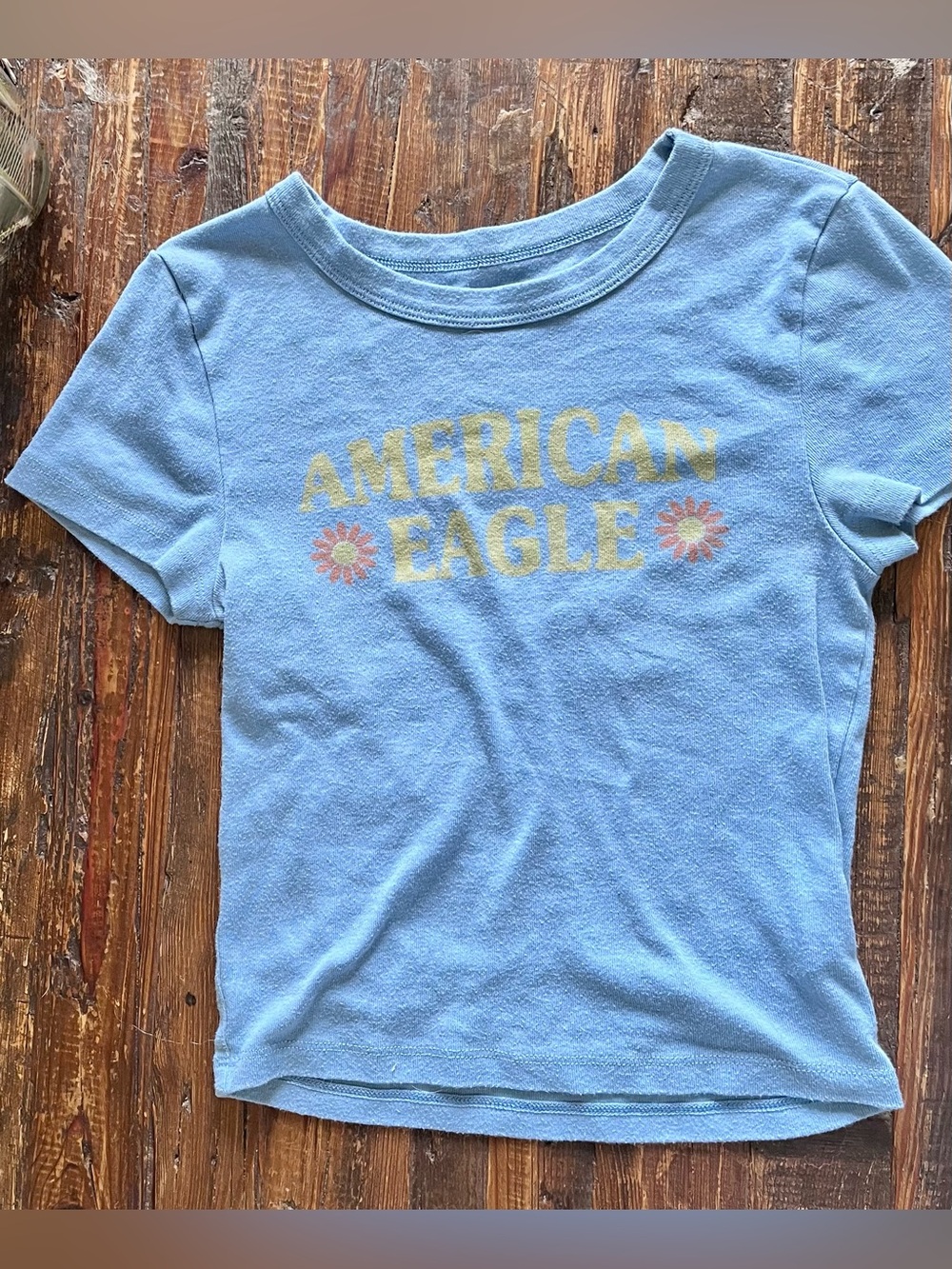 American Eagle Outfitters Light Blue Baby Tee Sz S